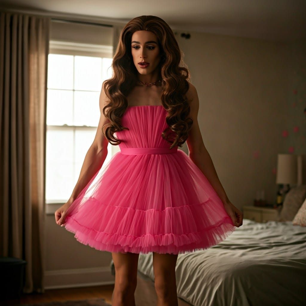 Feminine Youth Caught in Intimate Moment of Surprise