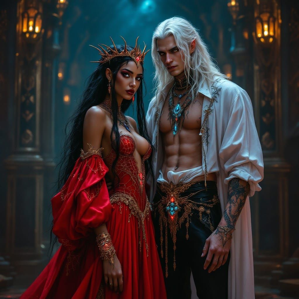 Ethereal Vampire Queen in Dark Mystic Realm