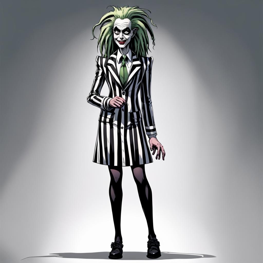 Wednesday Addams Meets Beetlejuice in 90s Comic Art