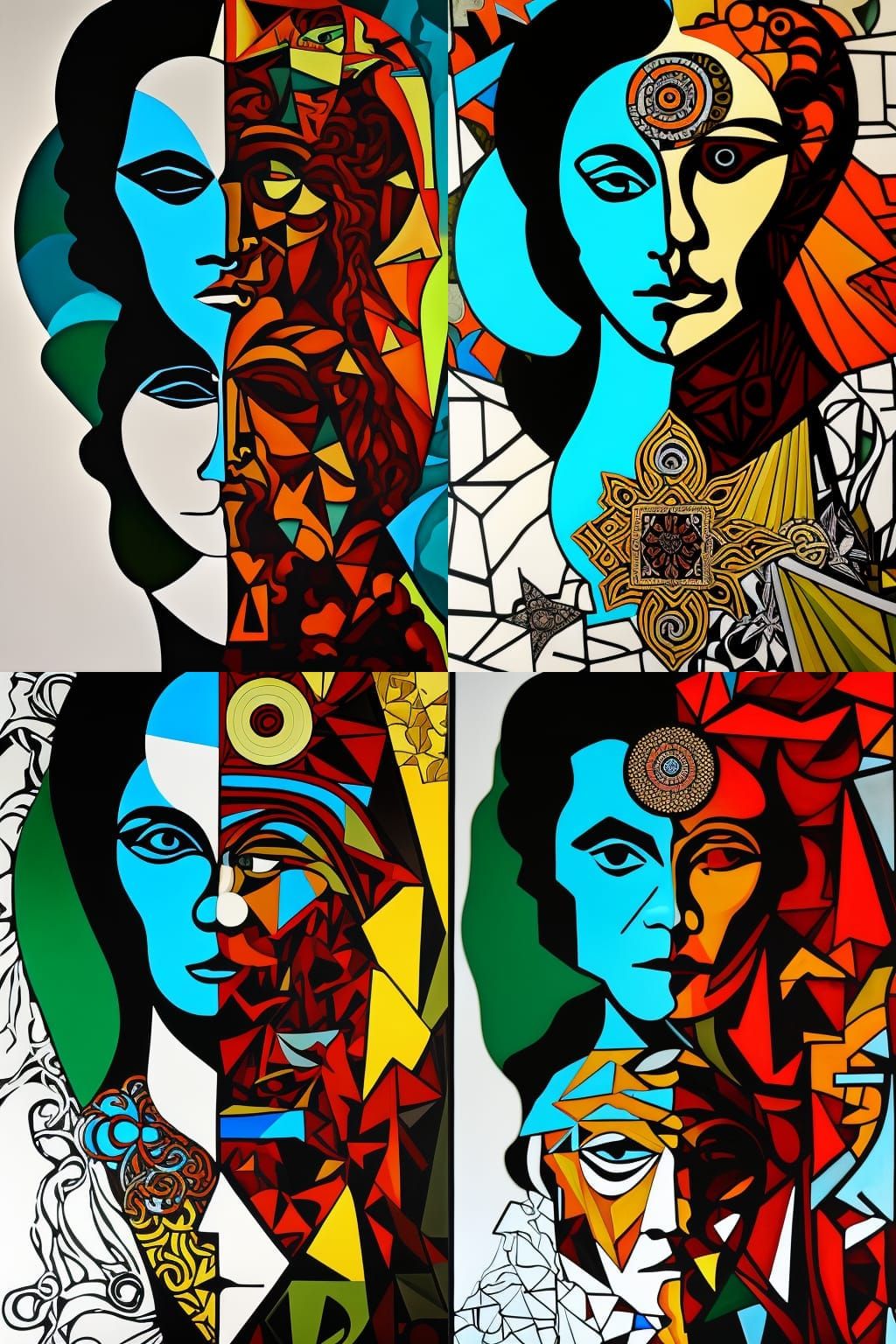 Expressionist Cubist Mosaic in Digital Art Style
