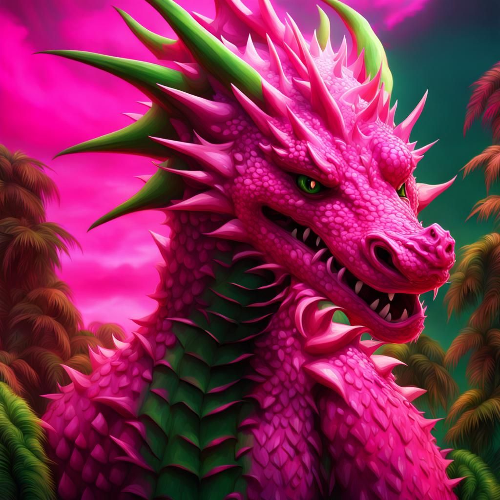 Dragon Made of Dragon Fruit: Digital Painting