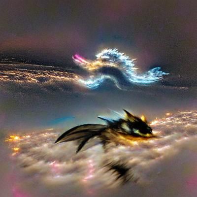 Dragon Flying Into Infinite Abyss
