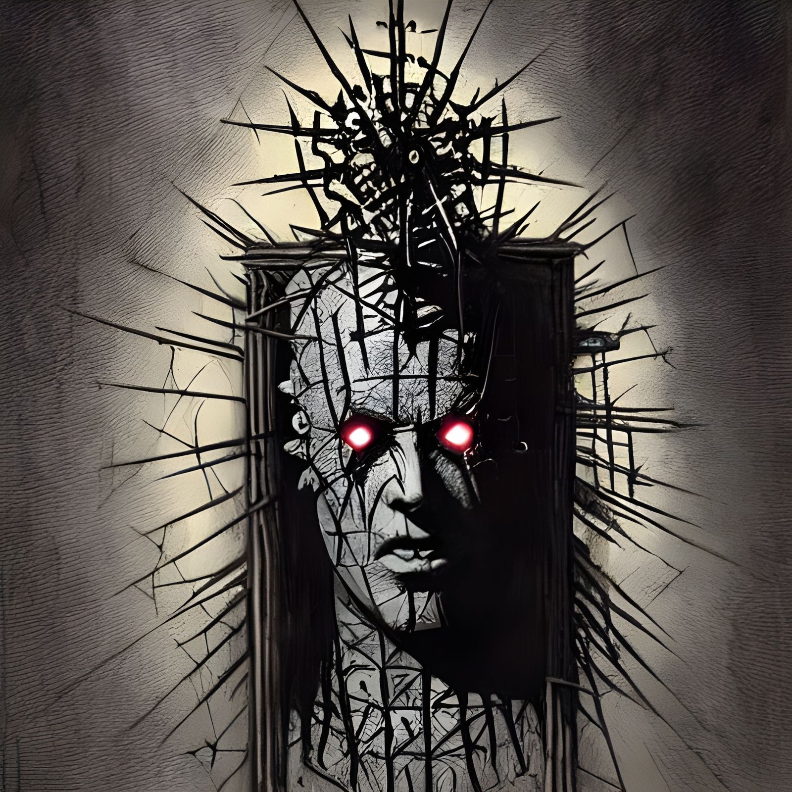 Hellraiser's Pinhead: A Gothic Horror Illustration