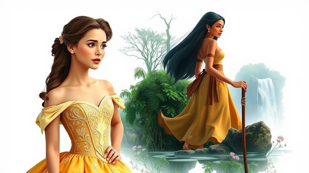 Belle and Pocahontas: Dreamy Disney Fairytale Portrait