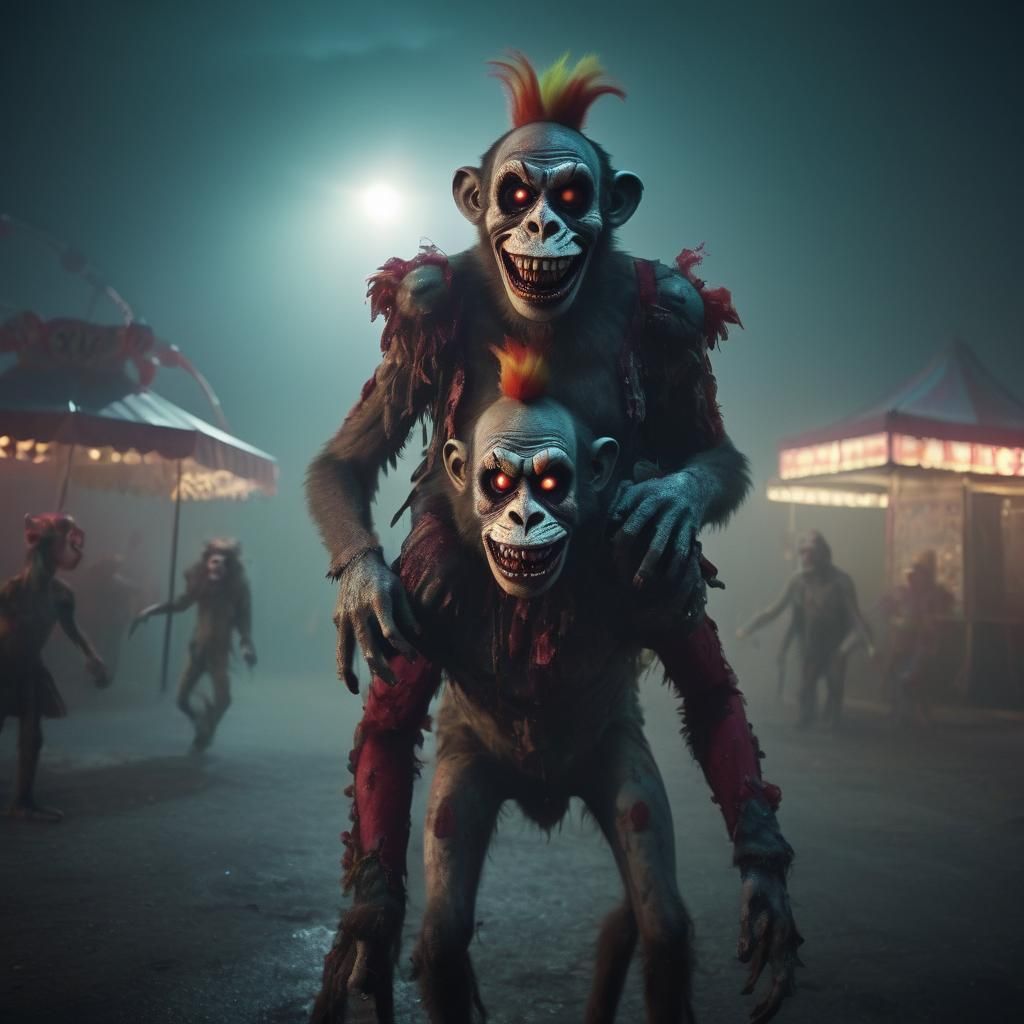 Abandoned Carnival of Terror: Zombie Monkey Creatures