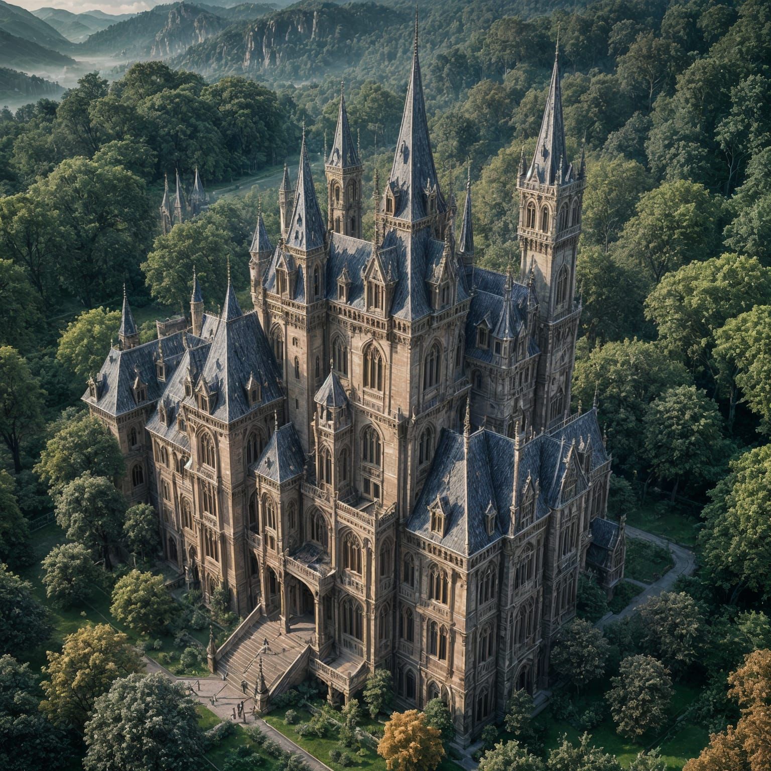 Giant Gothic Mansion: Epic Digital Matte Painting