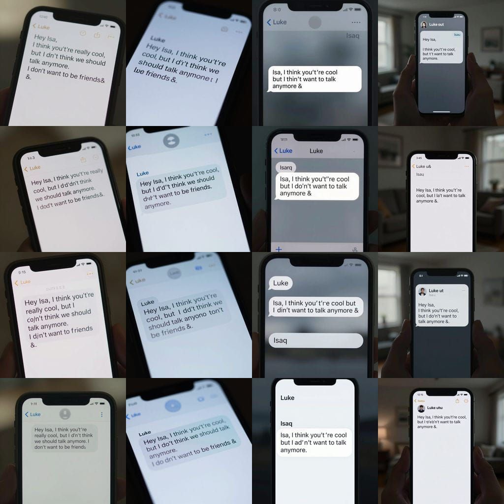 Unwanted Friendship Breakup Text Message Illustration