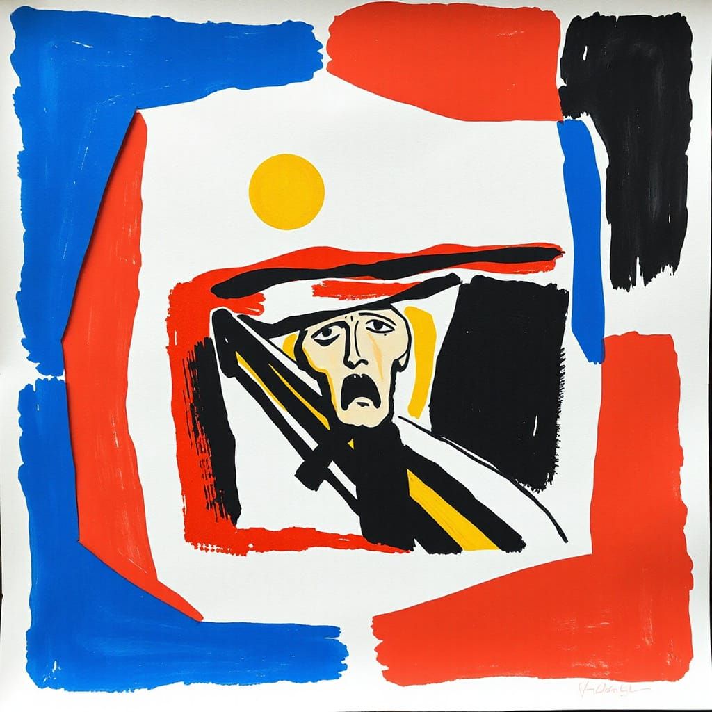 Vibrant Geometric Abstraction in the Style of Miro