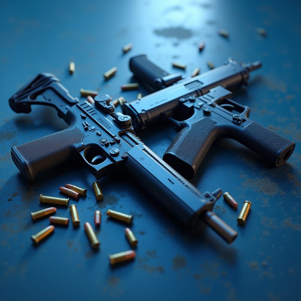 Hyper-Realistic Guns on Battlefield with Cinematic Lighting