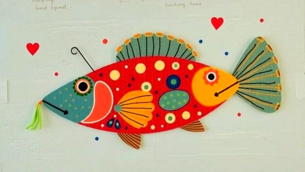 Whimsical Folk Art Gouache Illustration