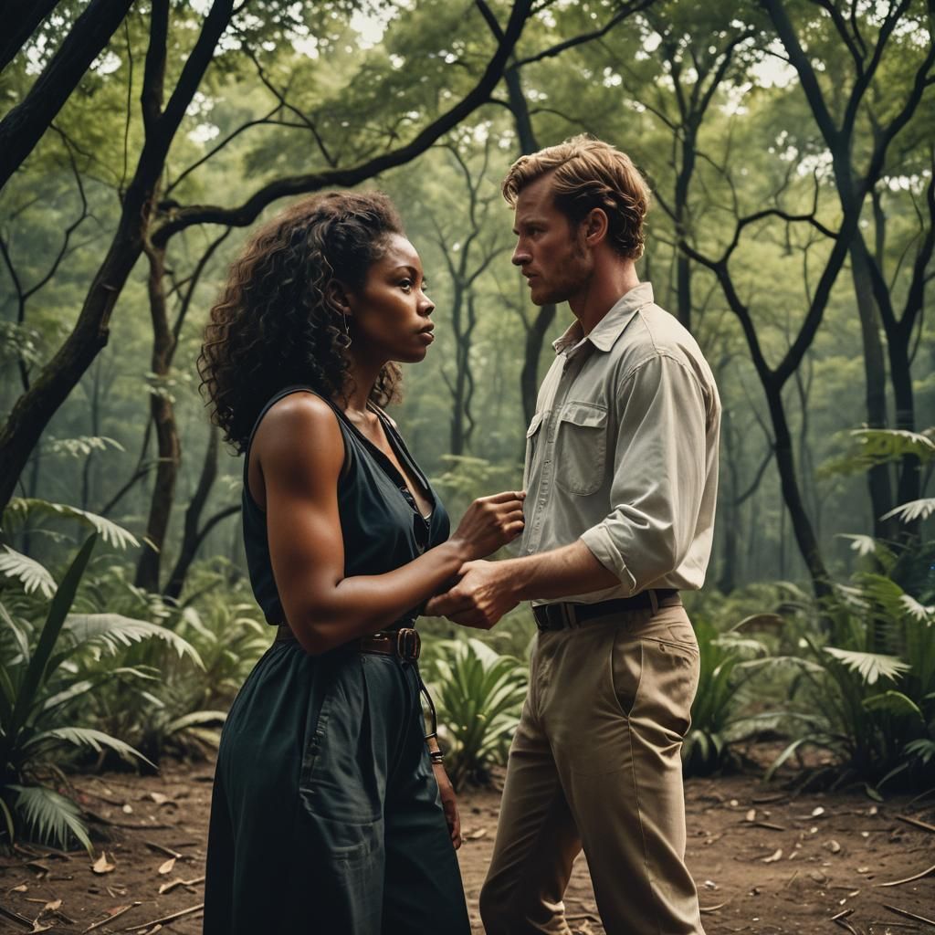 Romantic Film Still of Lovers