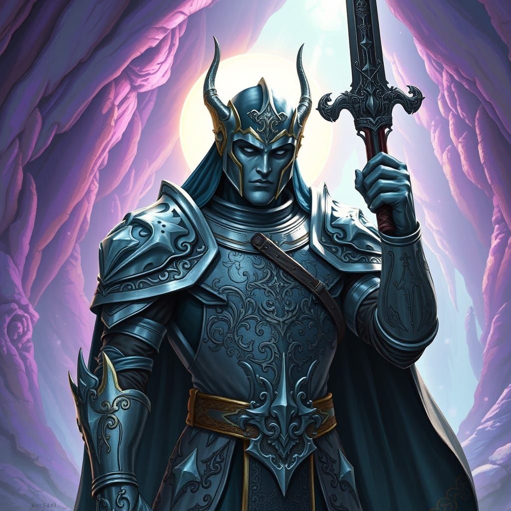 Drow Paladin in Ethereal Armor