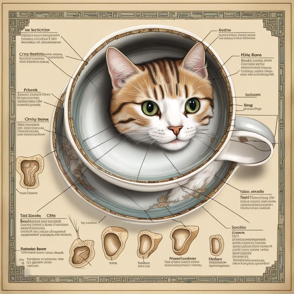 Tabby Cat Cross-Section Reveals Teacup