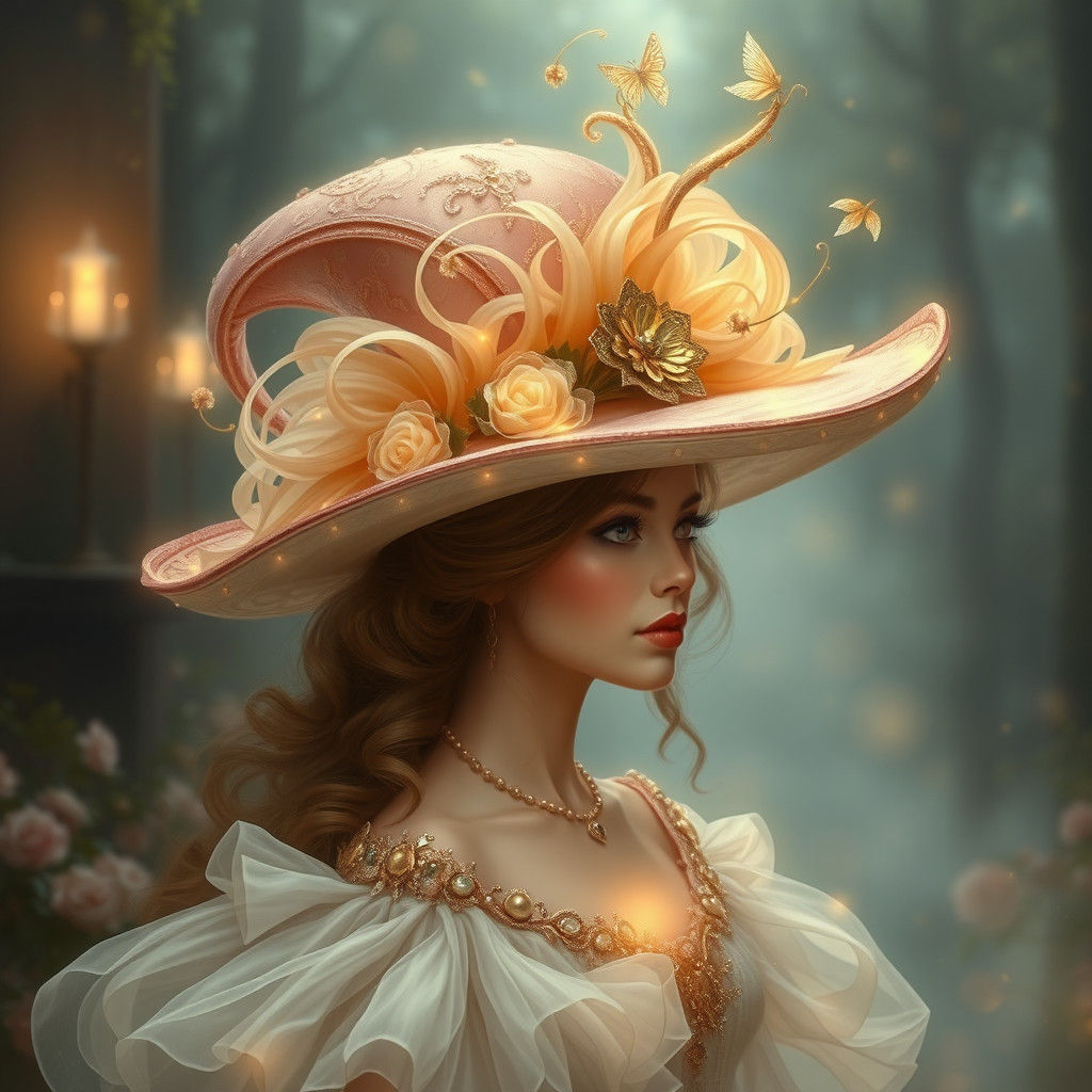 Ethereal Fantasy: Woman Adorned with Elaborate Hat