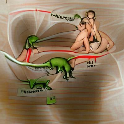 Humorous Dinosaur Intercourse Diagram in Scientific Style