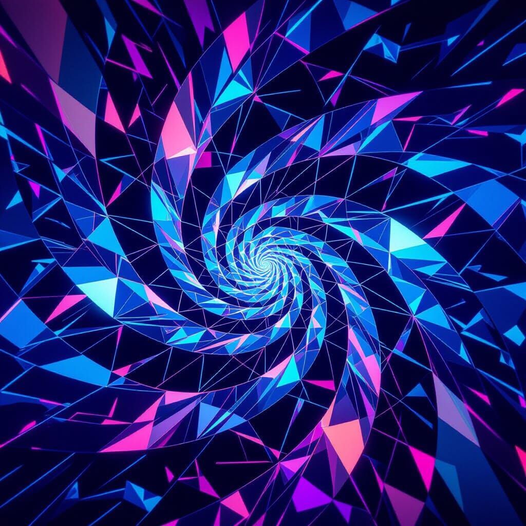 Futuristic Geometric Art with Neon Gradients