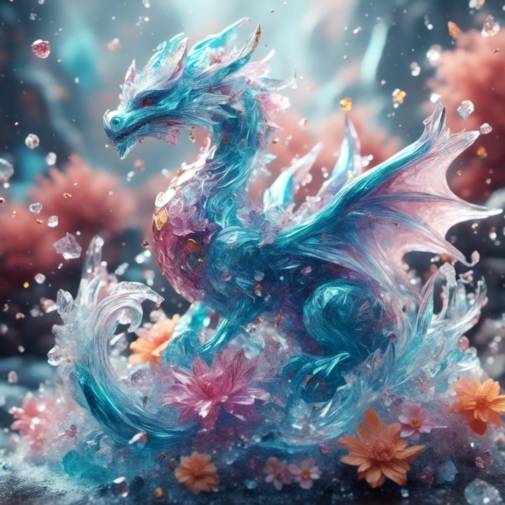 Pastel Dragon in Detailed Matte Painting Style