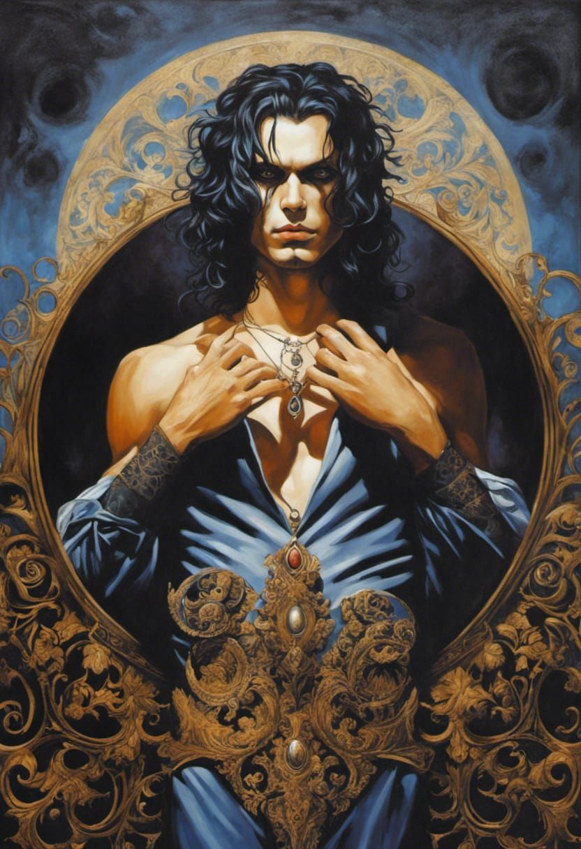 Gothic Oil Painting of a Beautiful Young Man