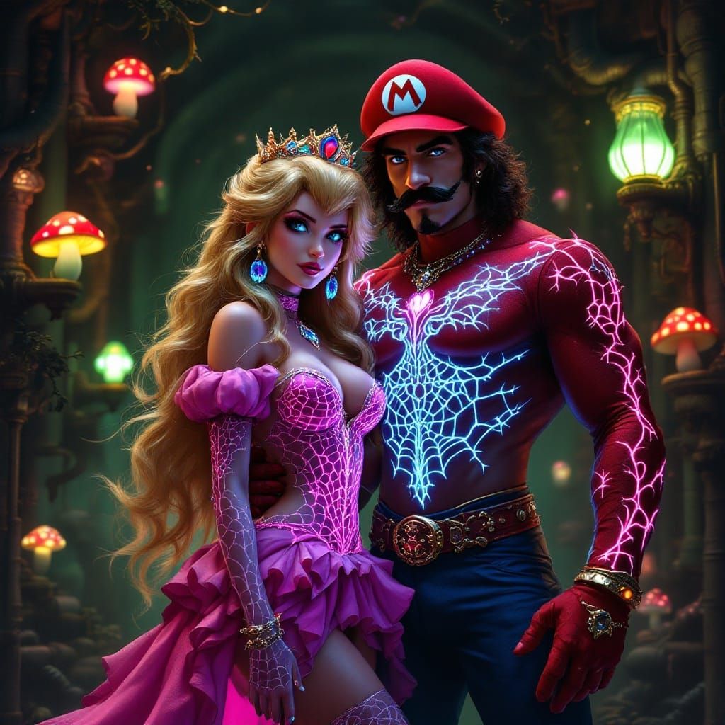 Goth Princess Peach and Mario in a Dark Wonderland-Inspired ...