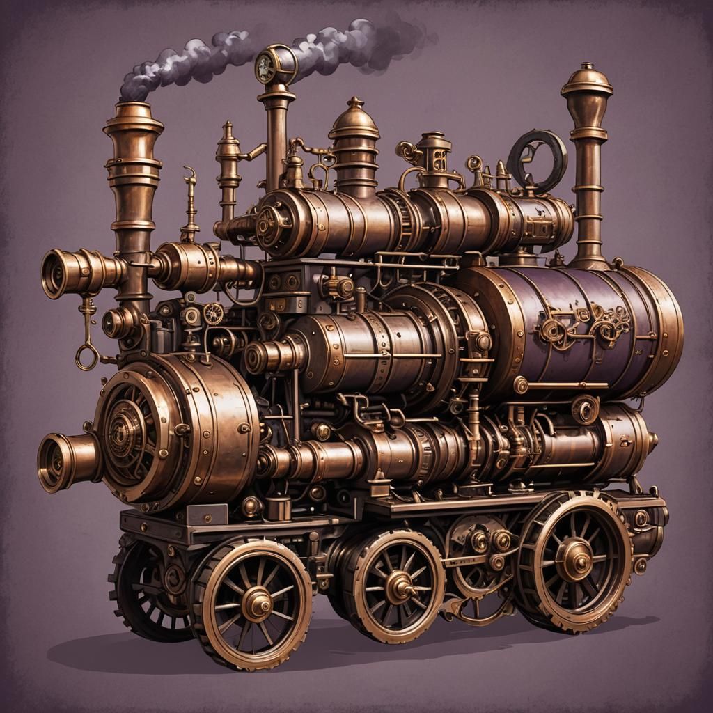 Steampunk Engine in Night Vale Style