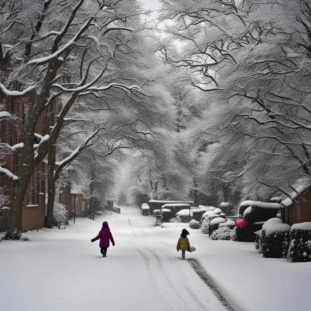Monochrome Snow Day Landscape