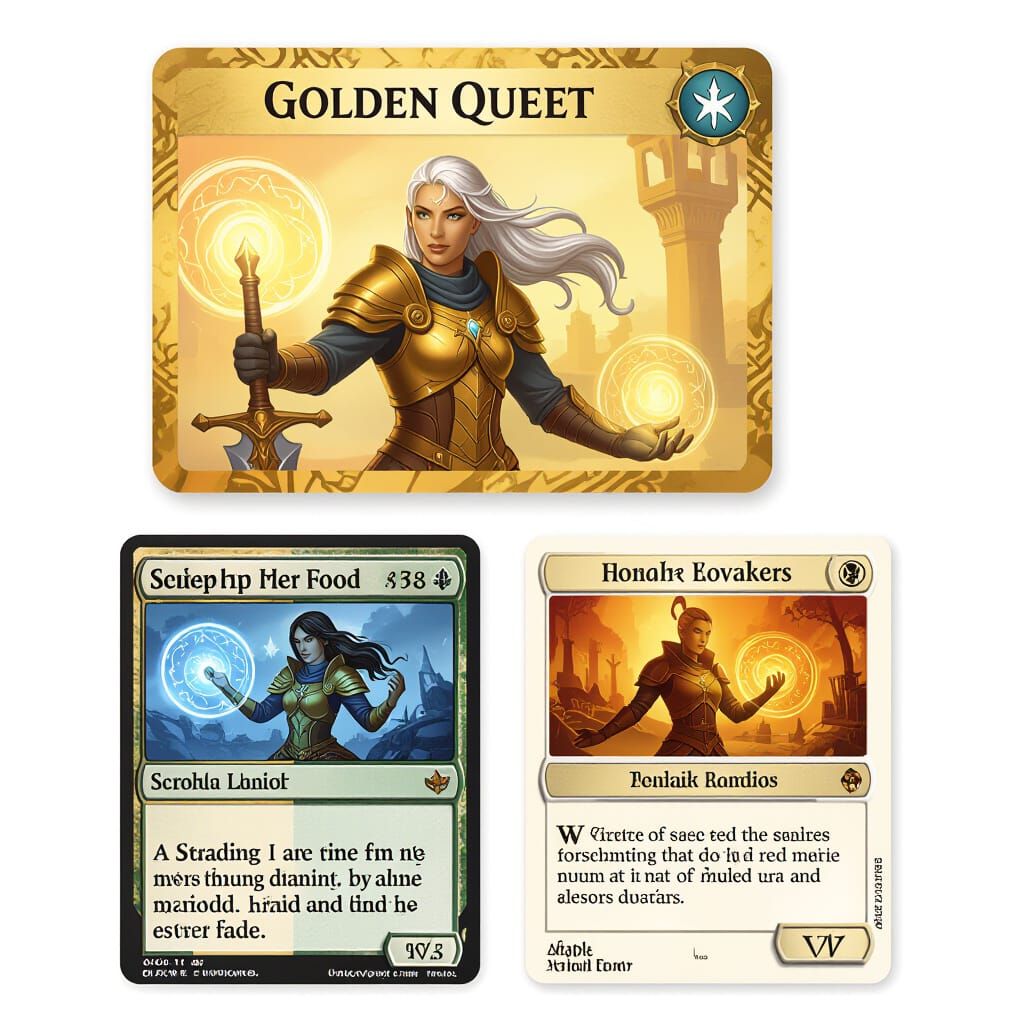 Golden Magic Trading Card Game Art