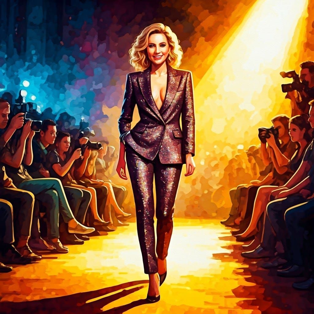 Elegant Debutant Struts on the Runway