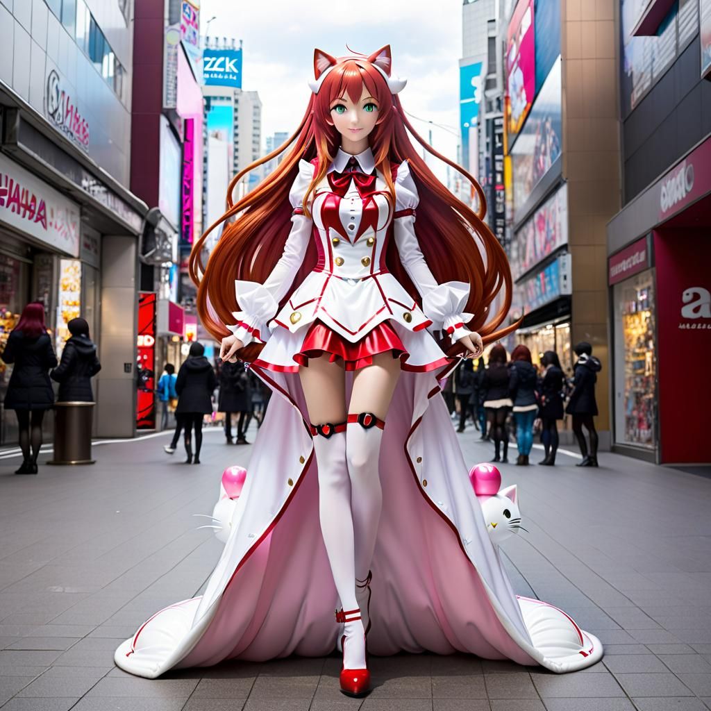 Anime Cat-girl in Akihabara