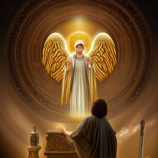 Biblically Accurate Angel Observes Priest in Detailed Matte ...