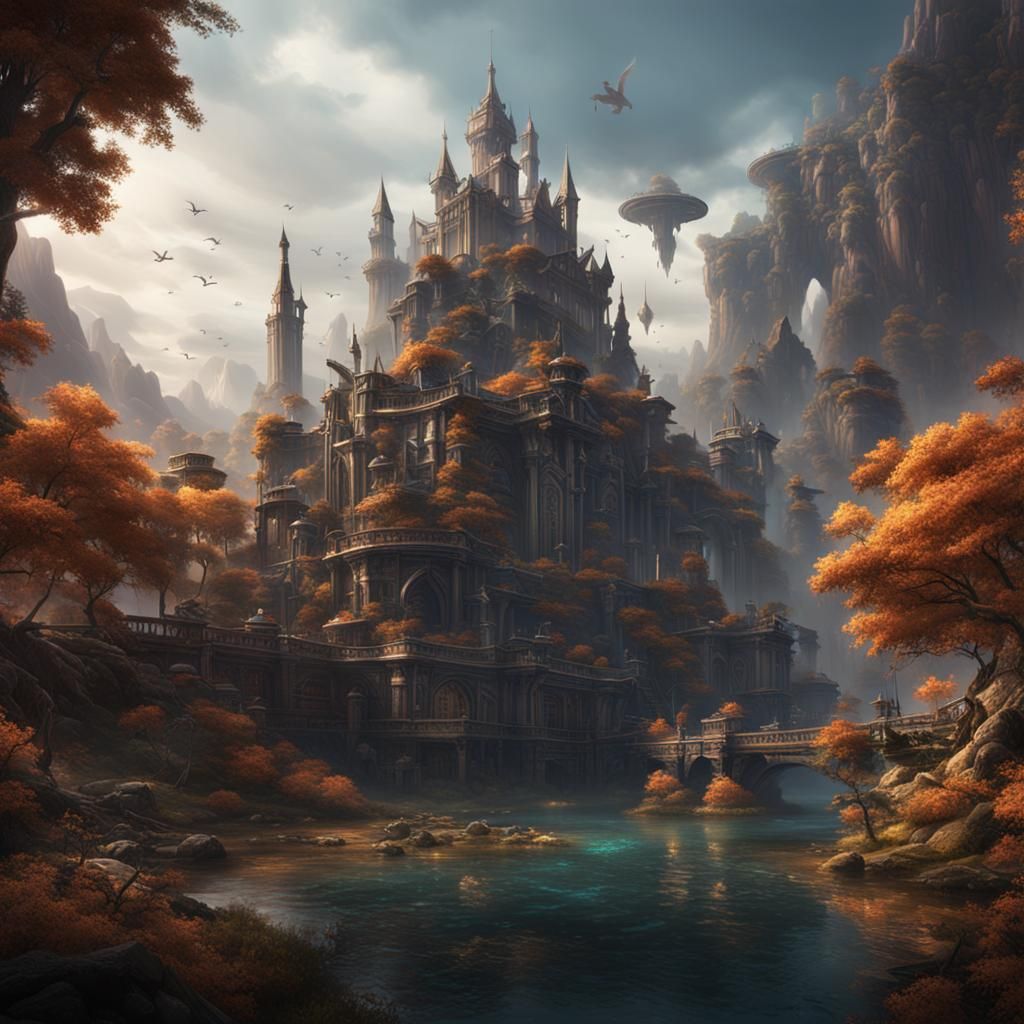 Intricate Science Concept Art in Deep Color