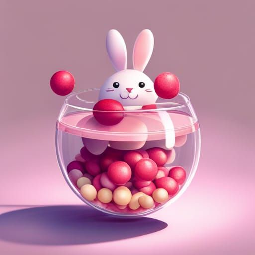 Sweet Rabbit in Candyland Art Style