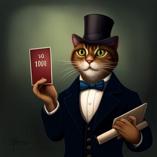 Anthropomorphic Cat Celebrates 1000 Followers in 3D Cartoon