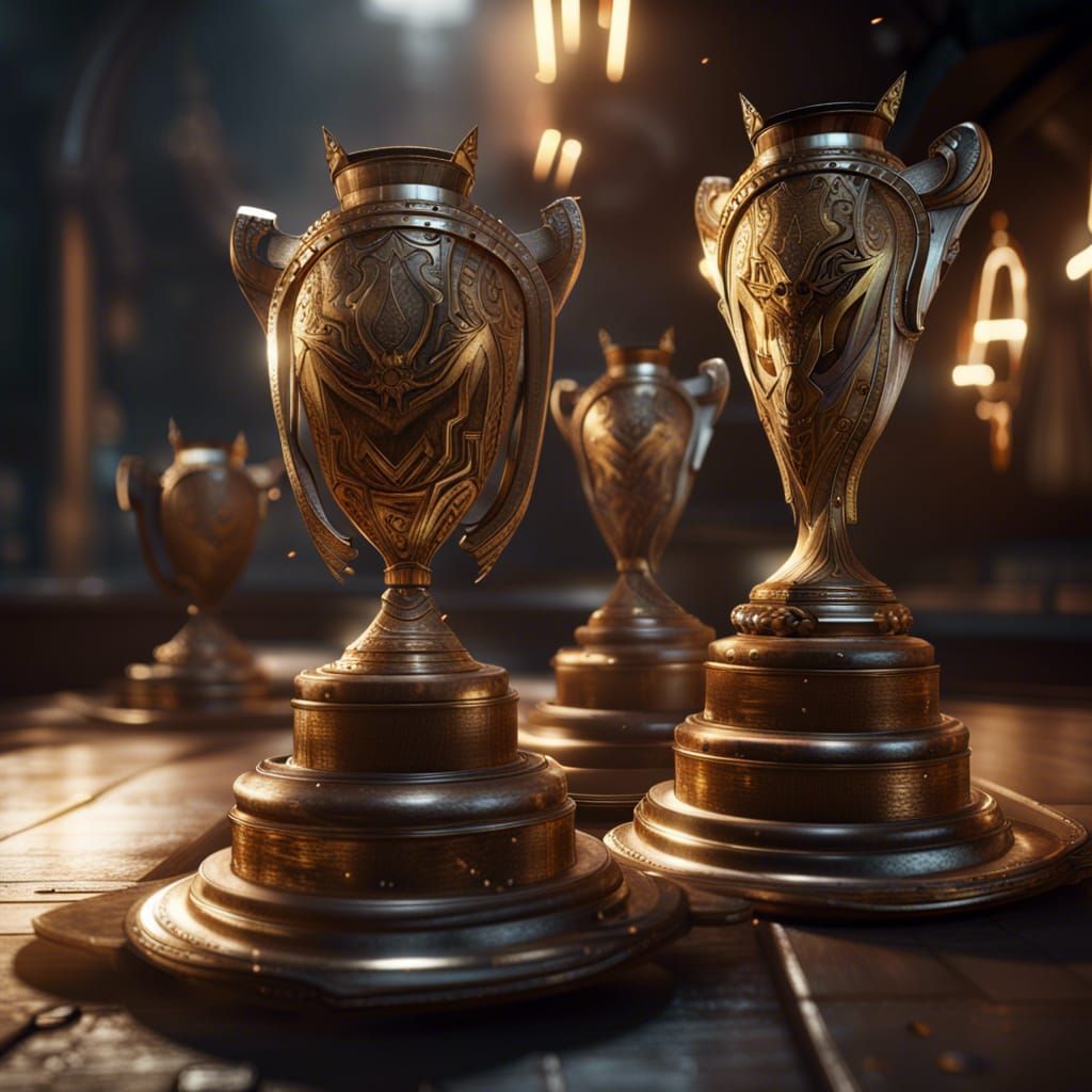 Epic 3D Trophies in Cinematic Style