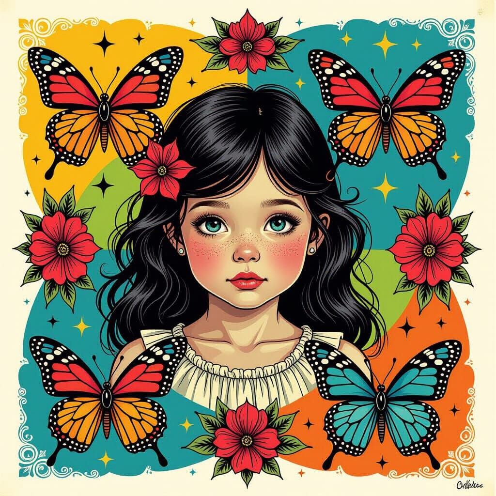 Tattoo Art: Girl's Butterfly Life Cycle