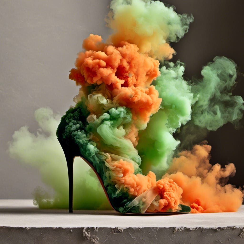 Designer Heels Made of Colored Smoke
