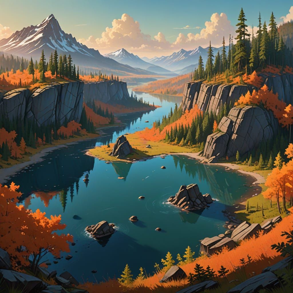 Epic American Wilderness Fantasy Landscape