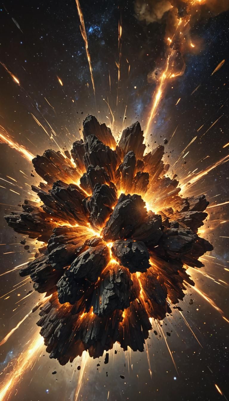 Cosmic Explosion Art: Brahmastra Energy Beam