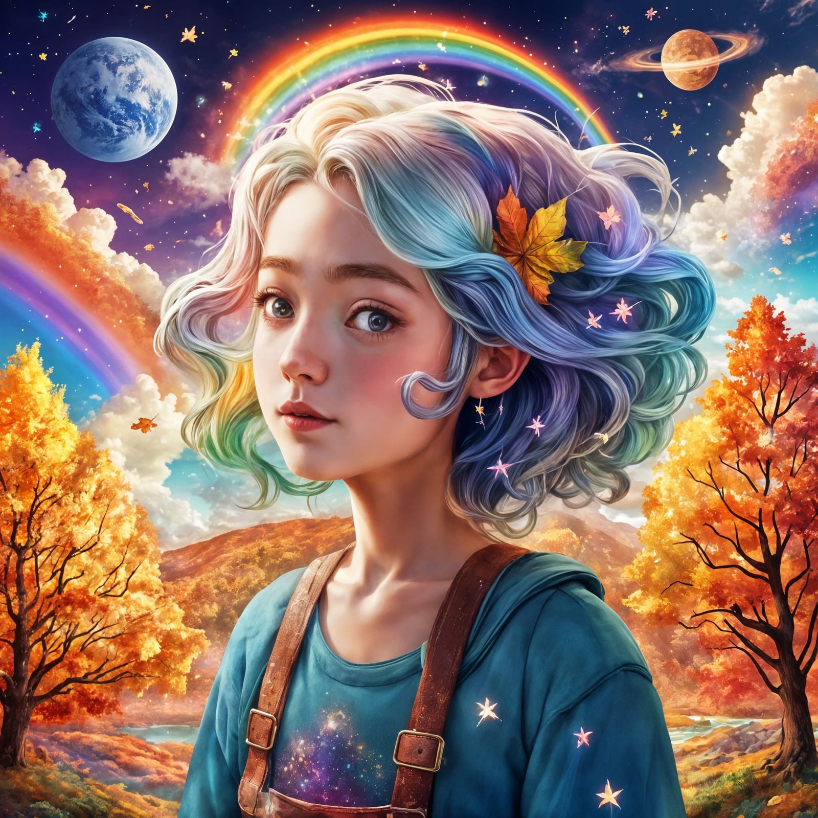 Vibrant Island Paradise in a Fantastical Storm