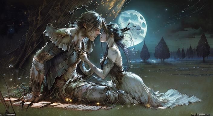 Moonlit Rural Masterpiece in Fantasy Style