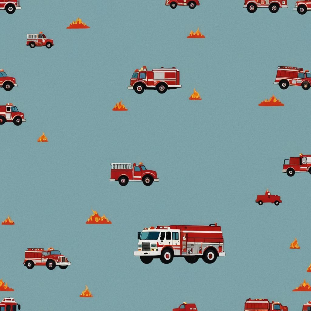Light Blue Fire Truck Desktop Background