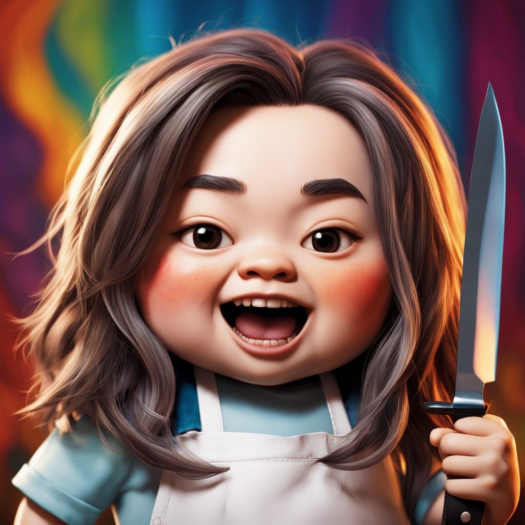 Anthropomorphic Kitchen Knife Chibi Portrait