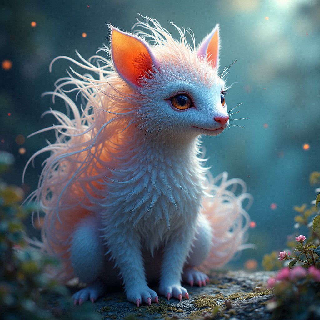 Iridescent Dream Creature in a Matte Painting Style