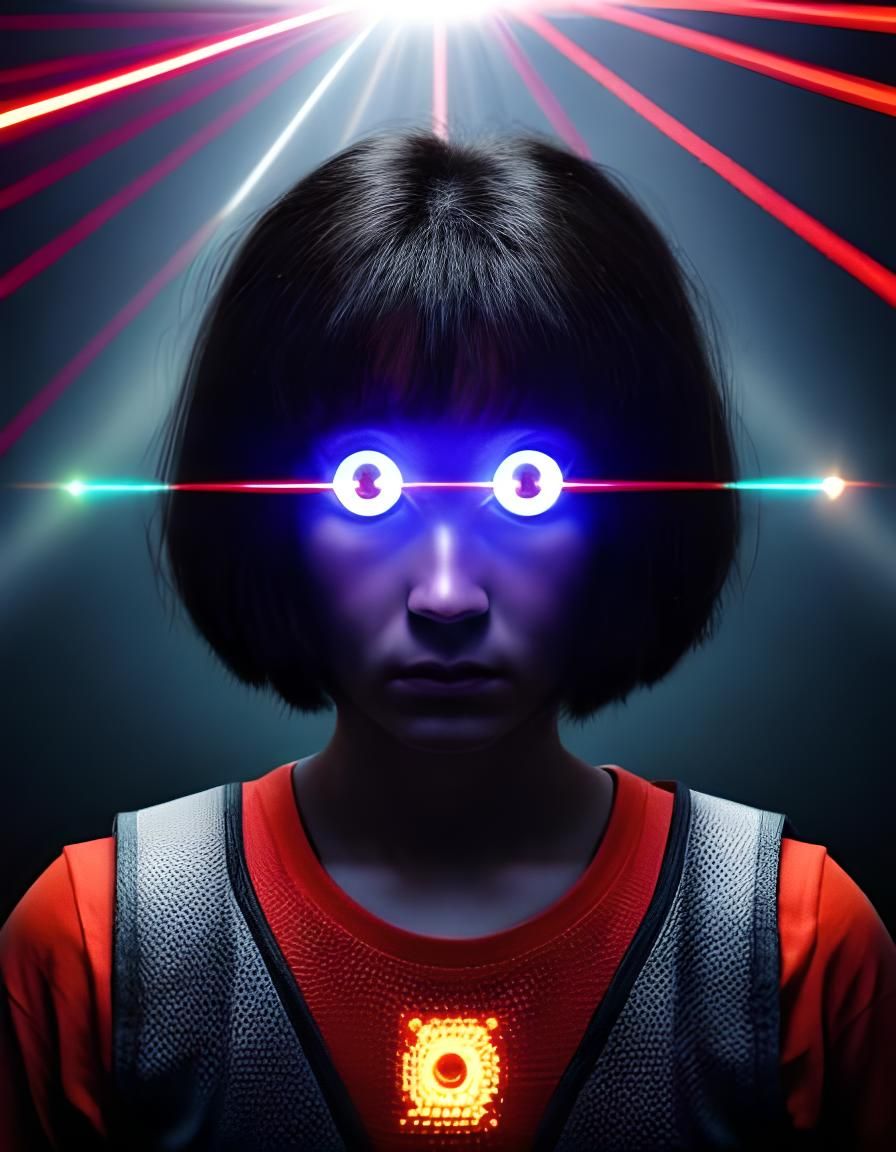 Laser Beams Emanating from Eyes