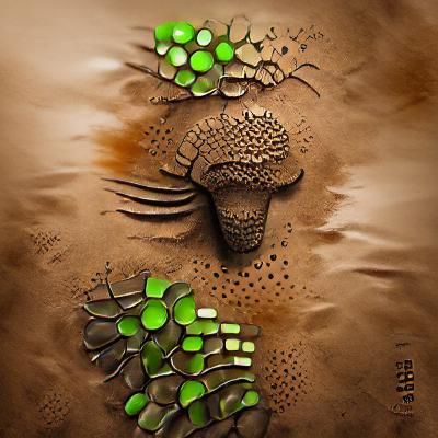 Abstract Mud Art with Hints of Green
