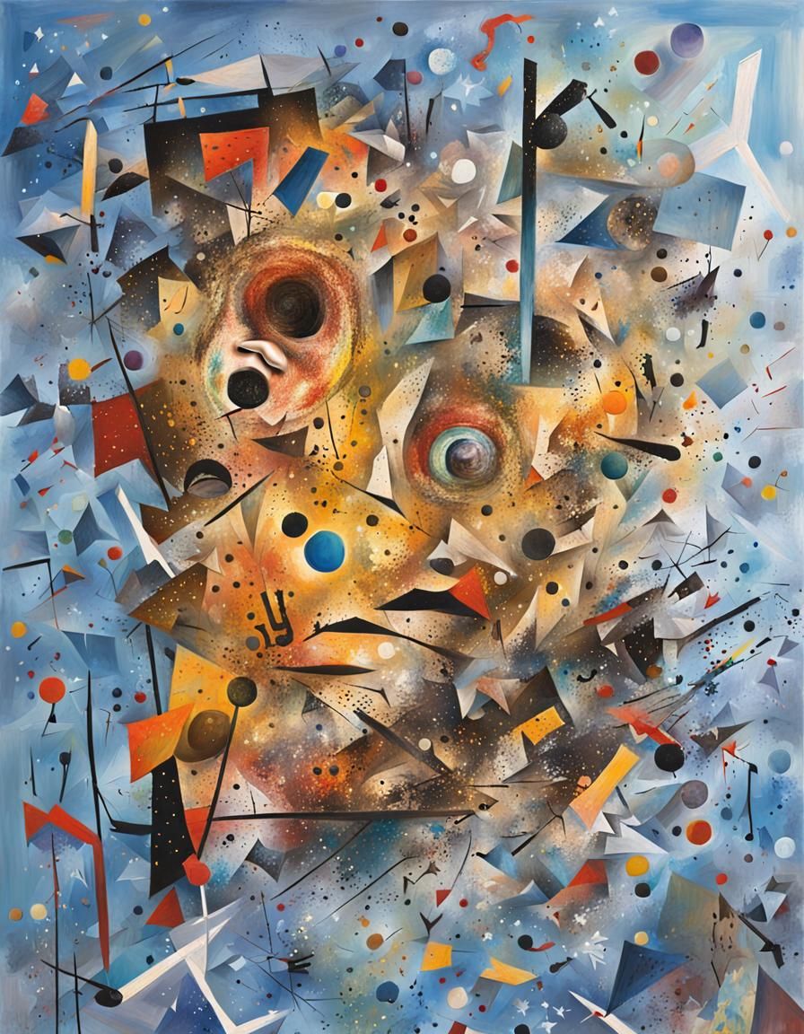 Abstract Painting with Hidden Screaming Face