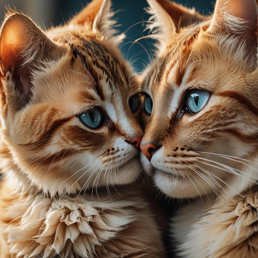 Mother Cat and Kitten in Matisse Style