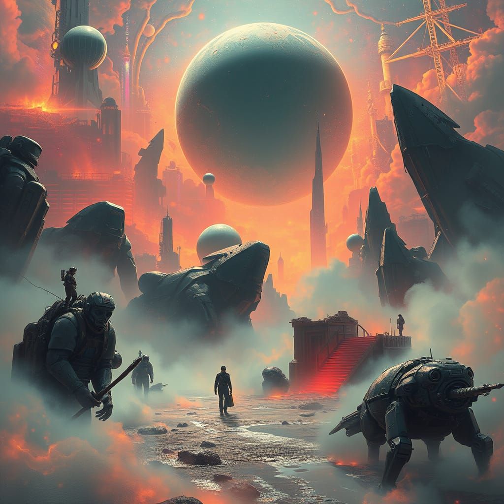 Dreamlike Scene in Futuristic Digital Art Style