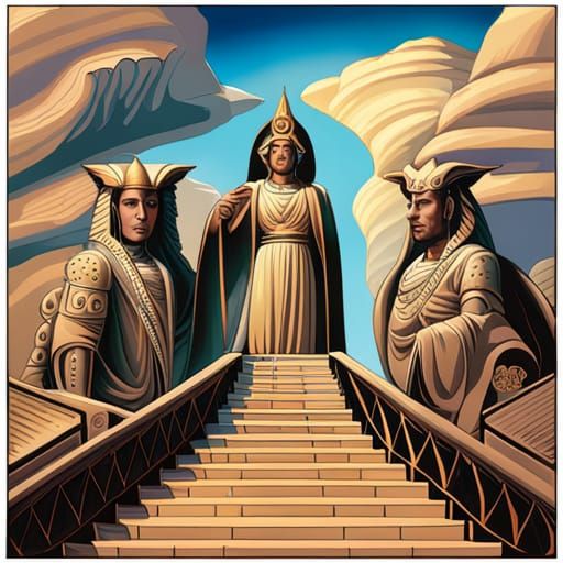 Powerful Alien Deity in Surreal Cosmic Environment