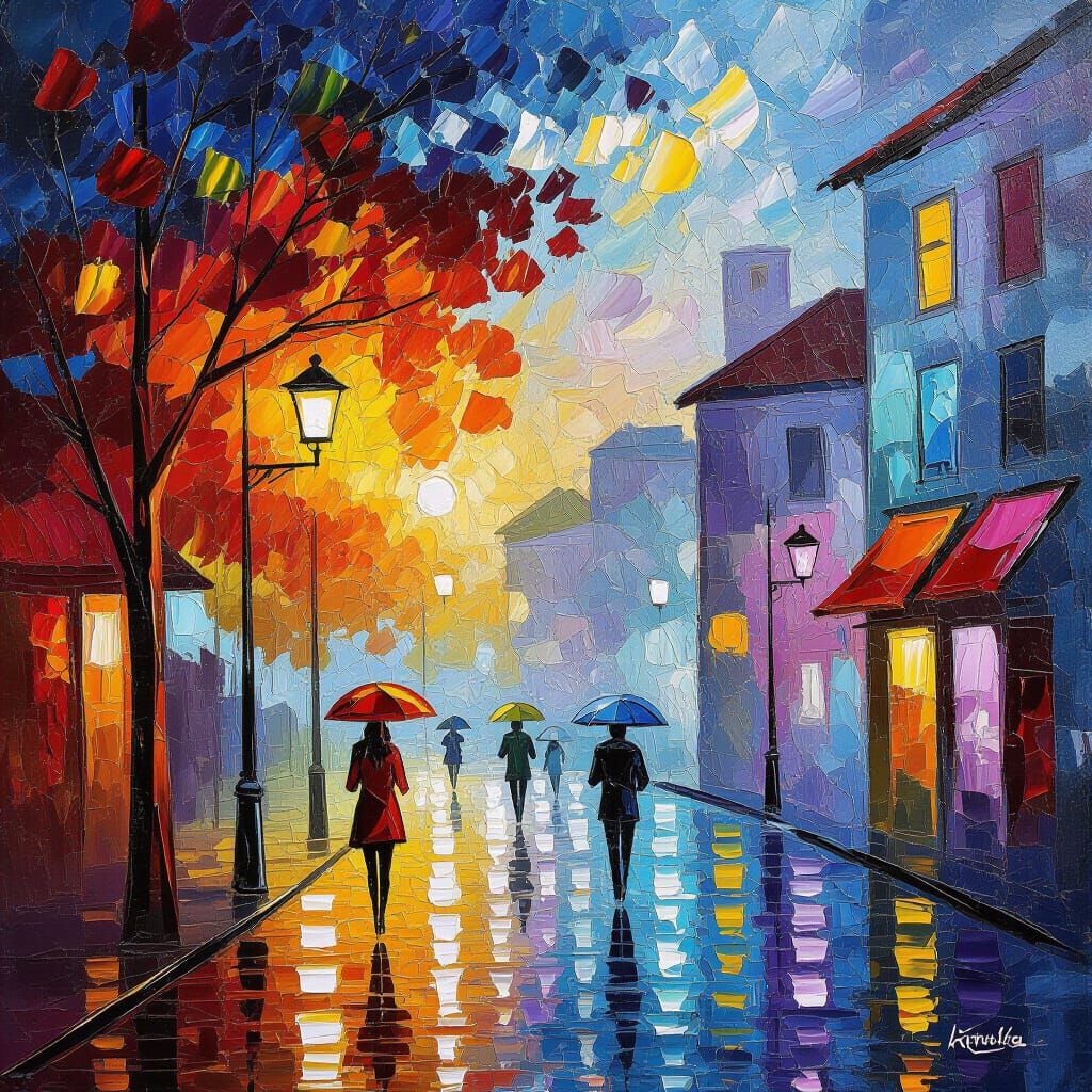 Vibrant Impasto Painting Captures a Joyful Moment