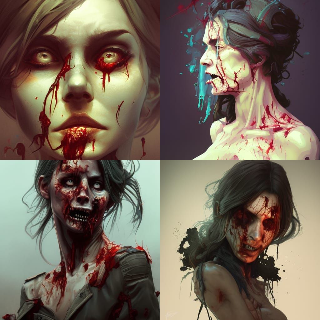 Hyperdetailed Zombie Portrait by Rutkowski, Artgerm, and Muc...